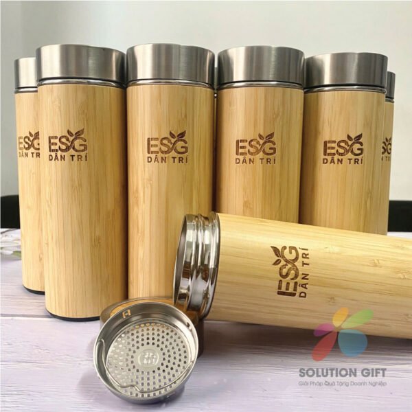 Bamboo Thermos Bottle Laser Engraved Logo – BGNSG003 - Image 6