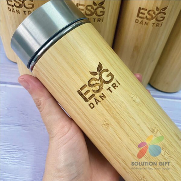 Bamboo Thermos Bottle Laser Engraved Logo – BGNSG003 - Image 4