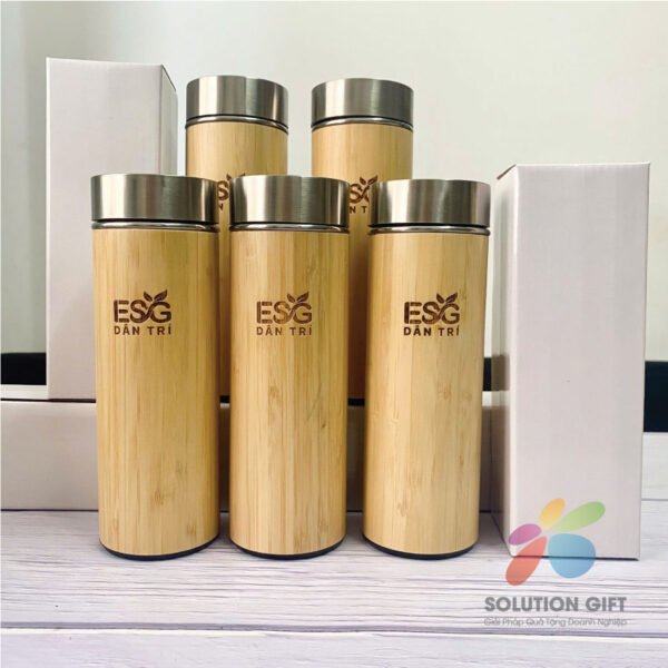 Bamboo Thermos Bottle Laser Engraved Logo – BGNSG003 - Image 3