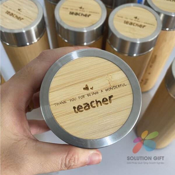 Bamboo Thermos Bottle Laser Engraved Logo – BGNSG003 - Image 8