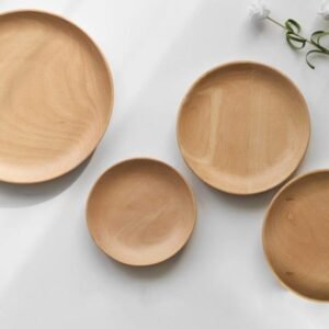 Solid beech wood round plate 18cm – Product code PVN370
