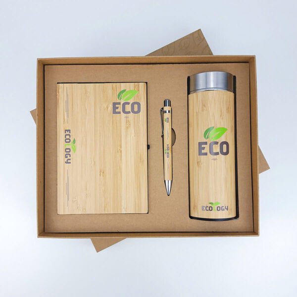 ECO1 Gift Set With Notebook, Ballpoint Pen And Eco-Friendly Bamboo Thermos - Image 5